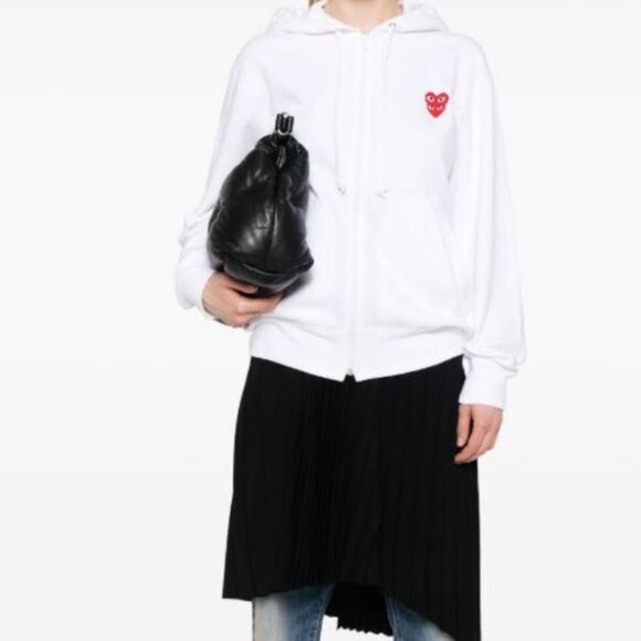COMME DES GARCONS PLAY ♥️♥️ Double Heart Zip Hoodie unisex NWT Small - Picture 3 of 5